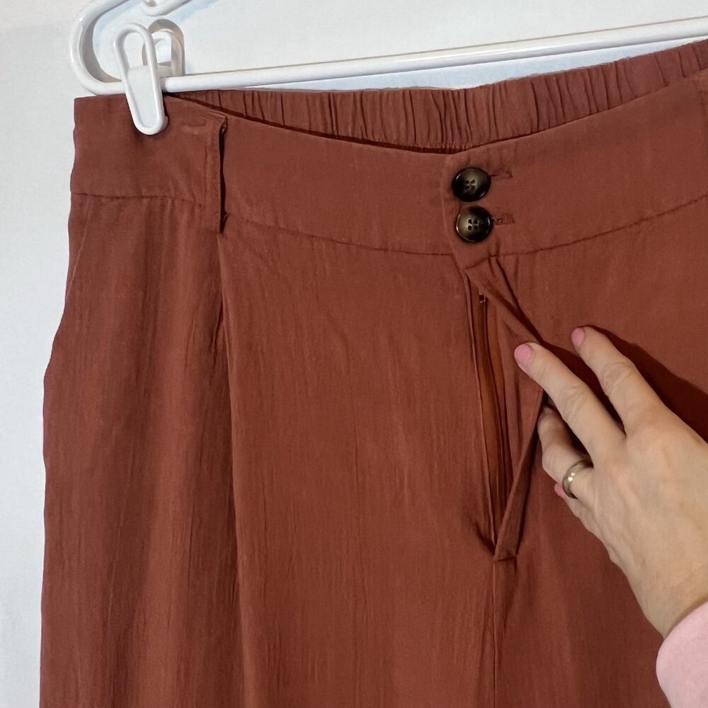 Dokotoo Women’s Linen Pants Casual Loose Wide Leg 2XL Size High Waist Zipper - Picture 10 of 13